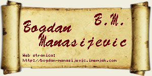 Bogdan Manasijević vizit kartica